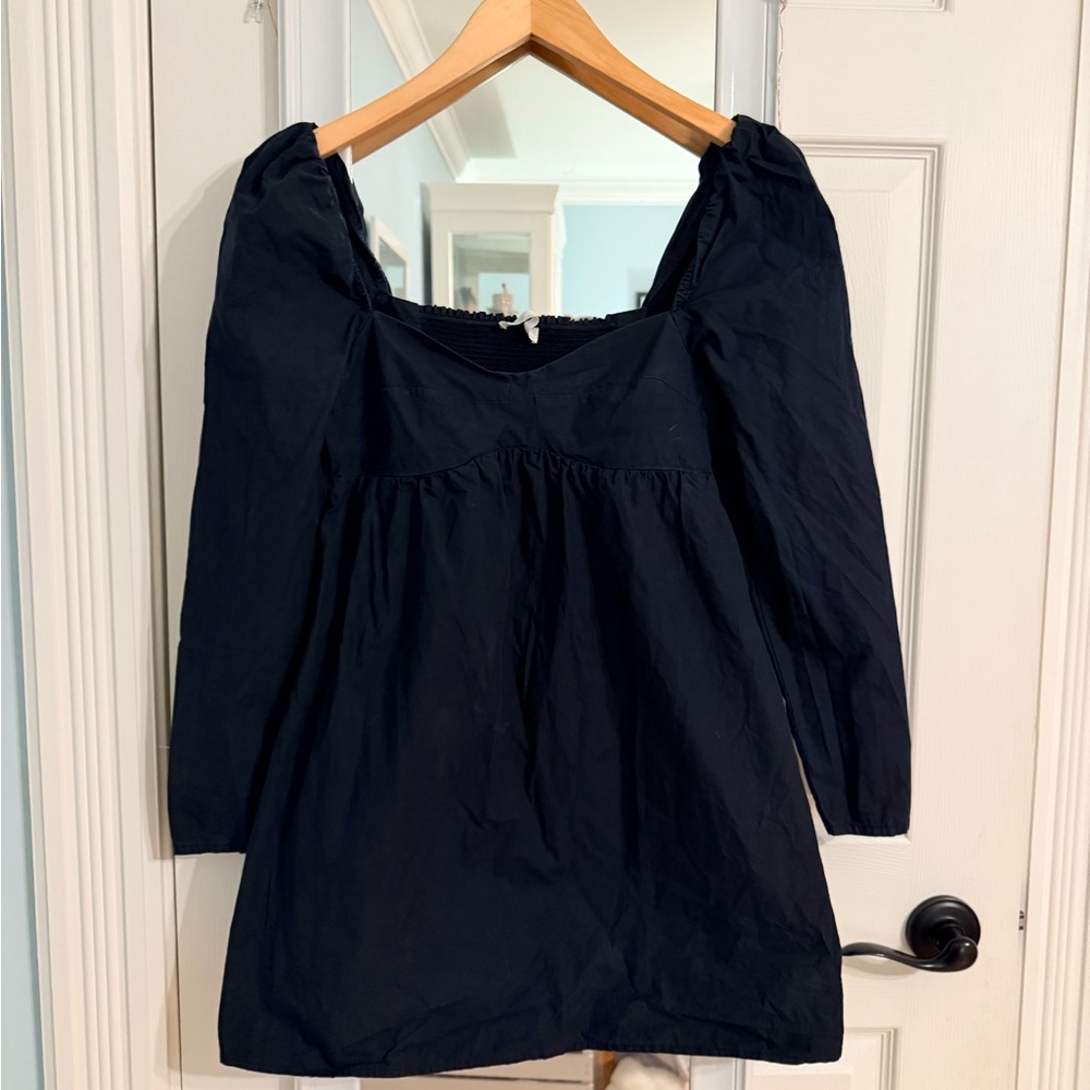 Black Long Sleeve Babydoll Dress Oak + Fort